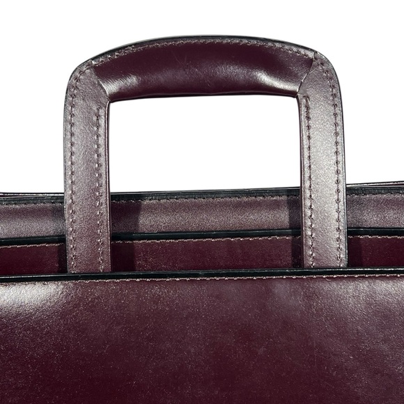 VTG ROYCE New York Burgundy Top Leather Laptop Briefcase Shoulder Bag - Picture 5 of 16